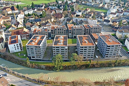 Die neu realisierte Überbauung im Unterdorf von Steffisburg (BE).