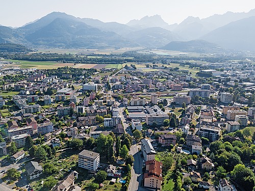 Blick auf die Agglomeration Chablais.