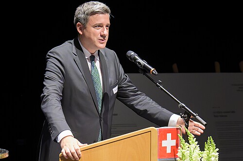 Assemblée générale de l'Association des Communes Suisses à la salle des fêtes du Lignon, Genève, le 6 juin 2025.