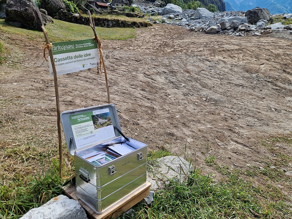 In dieser Box können Ideen für den Wiederaufbau deponiert werden.