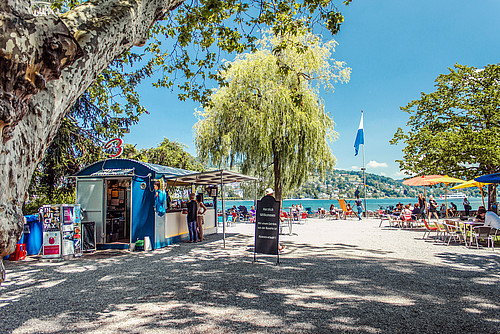 Der Inseli Park in Luzern wird heute tagsüber dank einer Buvette von einem gemischten Publikum aufgesucht.