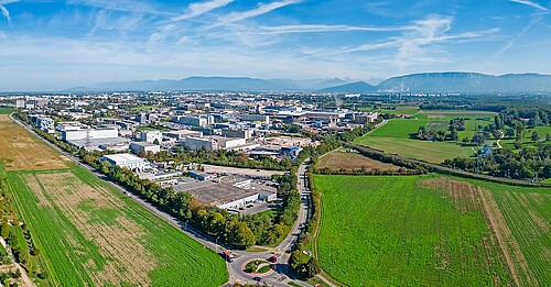 Blick auf Meyrin (GE).