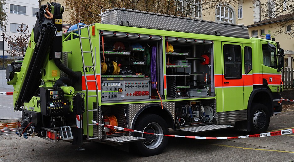 Pionierfahrzeug der Stützpunktfeuerwehren im Kanton Zürich.