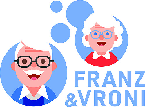 Die beiden fiktiven Figuren Franz und Vroni verkörpern die Ziele des Vereins Altersnetzwerk Region Gantrisch.