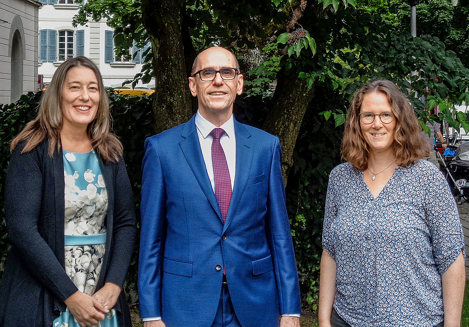 Franziska Haltinner, Peter Senn und Cordula Sonderegger vom regionalen Zweckverband SRDL (v.l.n.r).